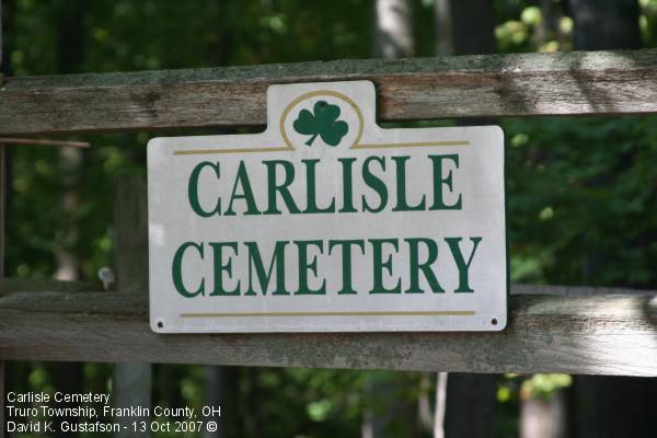Carlisle Cemetery, Truro Township, Franklin County, Ohio
