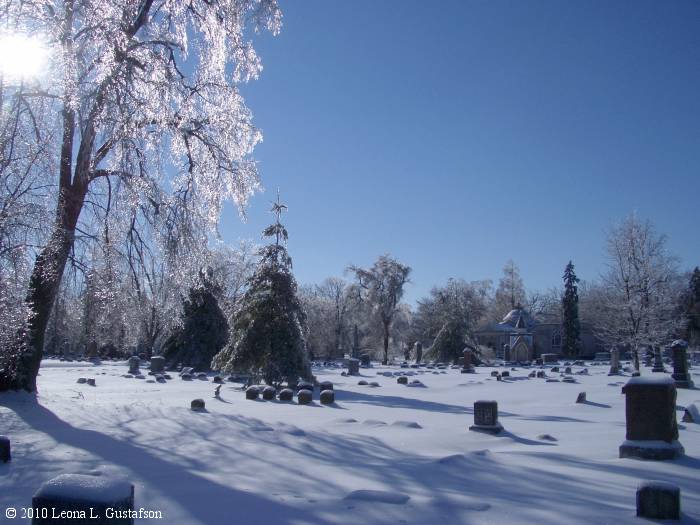 A winter morning at Green Lawn Cemetery, Columbus, Ohio