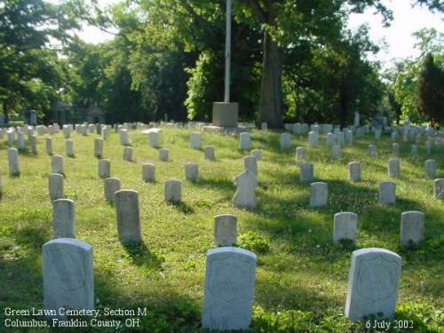 Soldiers' Section in Section M, Green Lawn Cemetery, Columbus, Franklin County, OH