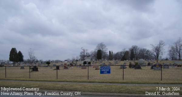 Maplewood Cemetery, New Albany, Plain Township, Franklin County, OH