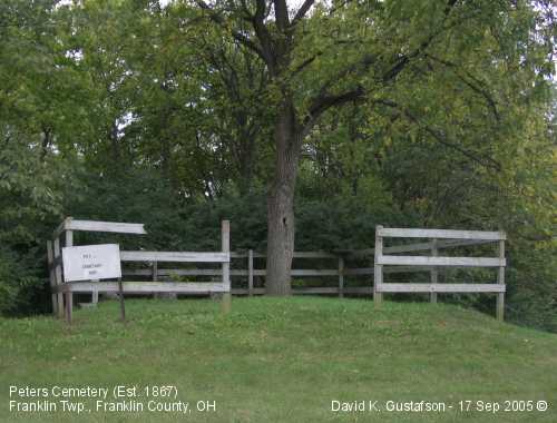 Peters Family Cemetery, Franklin Township, Franklin County, OH