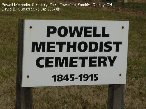 Powell Methodist Cemetery, Truro Township, Franklin County, OH