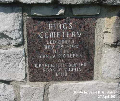 Post at northeast corner of Rings Cemetery; east side