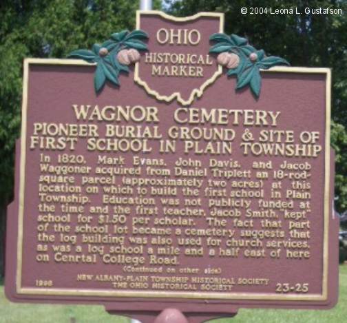 Wagner (Triplett) Cemetery, Plain Township, Franklin County, OH