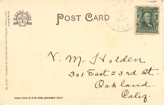 V. M. Holden, 301 East 23rd St., Oakland, Calif--Aug 3, 1907