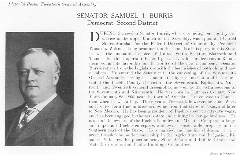 Senator Samuel J. Burris (1915)