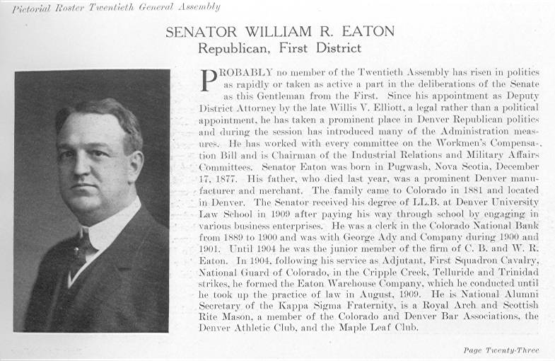 Senator William R. Eaton (1915)