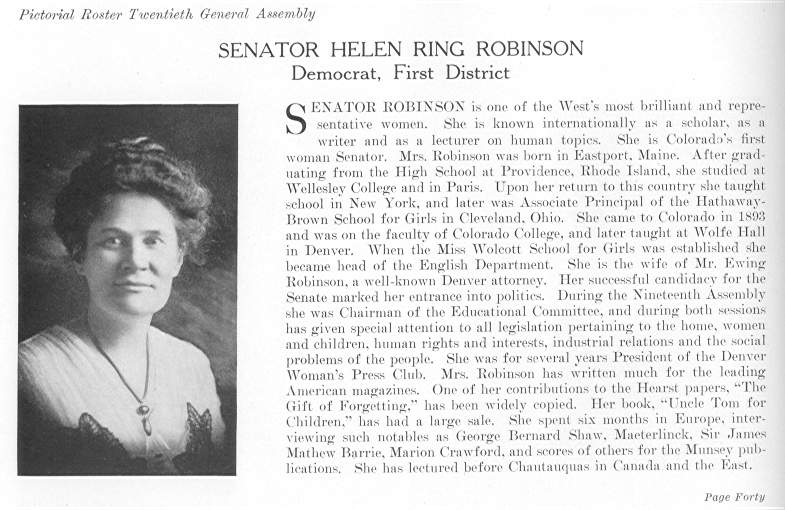 Senator Helen Ring Robinson (1915)