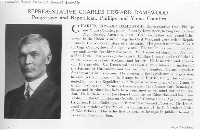Rep. Charles Edward Damewood, Phillips & Yuma Counties