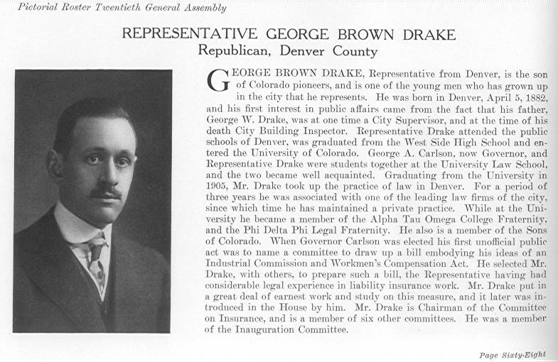 George Brown Drake, Denver County (1915)