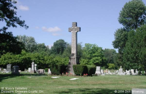 Priest's Circle at center of St. Mary's Cemetery, Delaware, Delaware County, OH