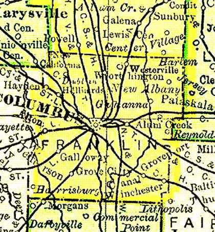 1895 U. S. Atlas, Franklin County, Ohio, © www.MemorialLibrary.com