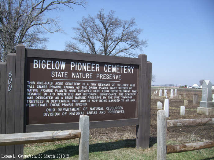 Bigelow Pioneer Cemetery, Pike Township, Madison County, Ohio