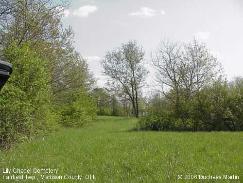 Entrance to Lily Chapel Cemetery, Fairfield Township, Madison County, Ohio