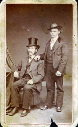 George Ernst Sandtner (standing) & unknown companion, New Castle, PA ca. 1880