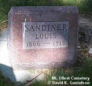 Gravestone, Louis Sandtner, Mt. Olivet Cemetery, Wheat Ridge, Jefferson County, CO
