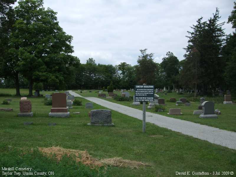 Maskill Cemetery, Taylor Township, Union County, Ohio
